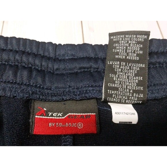 Tek Gear Mens XL Open Bottom Navy Blue Track Pant Relaxed Pockets Drawstring GUC - Picture 4 of 15